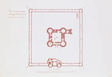 Plan pour le premier étage du Donjon de Vincennes, 1810