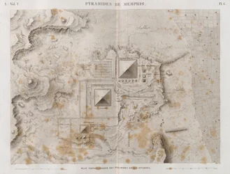 Plan des pyramides de Memphis et de la région environnante