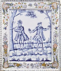Plaque représentant une scène de La Flûte enchantée