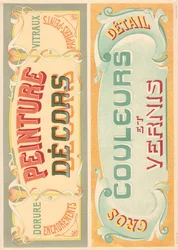 Planche 22 : Modèles de signalisation pour peintre de lettres Art Nouveau