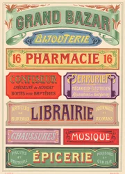 Planche n° 18 : Modèles de signalisation pour peintre de lettres Art Nouveau