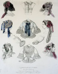 Planche de tasses et corsets - dans «Le Moniteur de la Mode»
