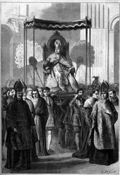 Le pape Pie IX (1792-1878) porté en procession à l
