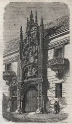 Porte du Palais Ducal de Nancy (Palais des Ducs de Lorraine) (1502-1512) - gravure dans 