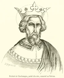 Portrait de Charlemagne, peint à la cire, conservé au Vatican
