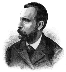 Portrait du docteur Jaime Ferran y Clua (1852-1919), bactériologiste espagnol, découvreur du vaccin contre le choléra. Gravure dans "Le Monde illustré"