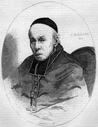 Portrait du cardinal Alexis Billiet (1783-1873), archevêque de Chambéry, Savoie (73). Gravure dans « Le Monde Illustré » n°239 du 9 novembre