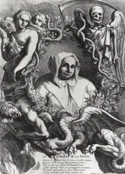 Portrait de Catherine Monvoisin (La Voisin) (1640-80) (gravure) (photo nb)