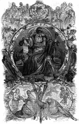 Portrait de Charlemagne (Charles Ier dit Charles le Grand, 742-814). Gravure dans « Histoire des Papes-Rois-Reines et Empereurs à travers les siècles » de Maurice Lachatre.