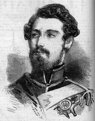 Portrait de Charles (Carl) XV (1826-1872), Roi de Suède et de Norvège. Gravure dans « Le Monde Illustré » n°119 du 23 juillet 1859.