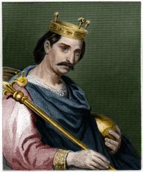 Portrait de Charles II le Chauve (823-877), roi de France - dans « Histoire des Français » de Lavallée, gravure, sd