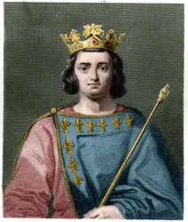 Portrait de Charles IV le Bel (1294-1328), roi de France - dans « Histoire des Français » de Lavallée, gravure, sd