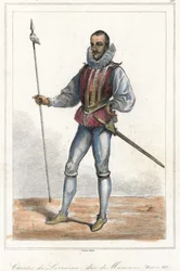 Portrait de Charles de Lorraine, duc de Mayenne (1554 - 1611), prince français. Après Henri, duc de Guise, il fut chef de la Ligue (1589).