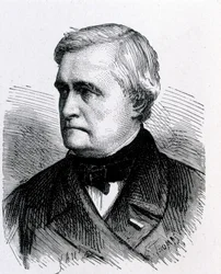 Portrait de Claude Pouillet, physicien français (1790 - 1868) - dans "Album de la Science; savants illustres; Grandes découvertes" 1896.
