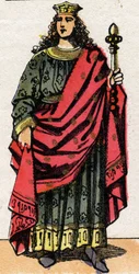 Portrait de Clotaire II (584 - 628), roi de Neustrie et roi des Francs.