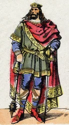Portrait de Clovis Ier (v. 466 - 511), Roi des Francs.