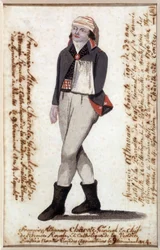 Portrait de François Athanase (François-Athanase) de Charette de la Contrie (1763-1796), le bras en écharpe, chef royaliste de la Vendée - Musée Dobrée, Nantes