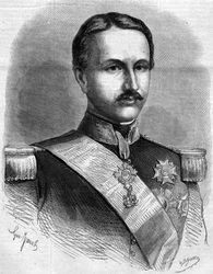 Portrait de François II (1836-1894), roi de Naples. Gravure dans « Le Monde Illustré » n°172 du 28 juillet 1860.
