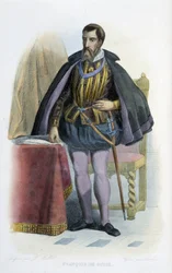 Portrait de François de Guise, lieutenant général français (1519-1563) - dans « Le Plutarque français », par Mennechet