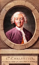 Portrait du philosophe français Claude Adrien Helvétius (1715-1771), gravure. 1772.