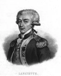 Portrait du général La Fayette (Lafayette) (1757 - 1834) - dans « Révolution française » par Thiers. 19e siècle