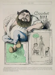 Portrait de Gustave Courbet (1819-77) illustration de Gill Revue, publié par Marchandeau en 1868