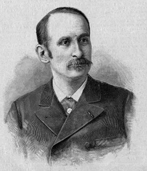 Portrait de Jacques Marie Eugène Godefroy-Cavaignac (Godefroy de Cavaignac, Godefroy Cavaignac) (1853-1905), homme politique français, ministre de la guerre en 1895. Gravure dans « La gazette du dimanche » du 14 novembre 1895