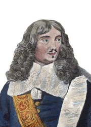 Portrait de Jean Baptiste (Jean-Baptiste) Colbert (1619-1683), homme politique français. illustration de « Le Plutarque Français » par Edmond Mennechet