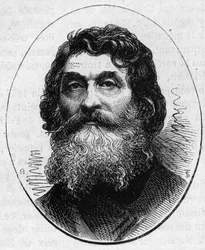 Portrait de Jean Baptiste Paul Cabet, sculpteur français. Gravure dans "Le Monde Illustré" n°890 du 2 mai 1874