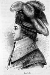 Portrait de Jean François Rewbell (ou Reubell), homme politique français (1747 - 1807) - dans L