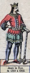 Portrait de Jean II de France, dit Jean le Bon (1319-1364) (dynastie des Capétiens). Illustration fin 19e siècle.