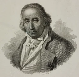 Portrait de Joseph Marie Charles, dit Jacquard (1752-1834), tisserand français et inventeur du métier Jacquard, gravure de Guadagnini