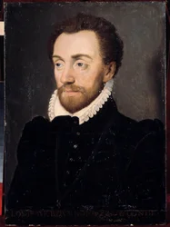 Portrait de Louis Ier de Bourbon, premier prince de Condé (Bourbon-Condé) (1530-1569) en 1561. Peinture de l