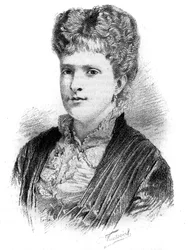 Portrait de Maria Pia, Reine du Portugal (1847-1911). Gravure dans « Le Monde Illustré », 22 mai 1886.