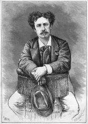 Portrait de Mariano Fortuny, peintre espagnol. Gravure dans "Le Monde Illustré" n°921 du 5 décembre 1874