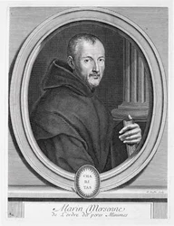 Portrait de Marin Mersenne (1588-1648) gravé par Duflos