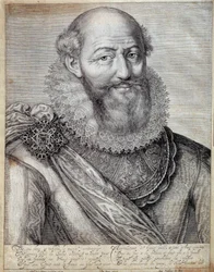 Portrait de Maximilien de Béthune, Duc de Sully (1560-1641). Gravure du XVIIe siècle. Pau, Musée du Château