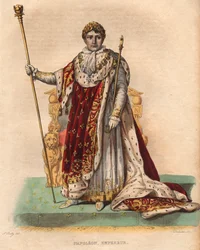 Portrait de Napoléon Ier (Napoléon Bonaparte) (1769-1821), empereur des Français, en habits impériaux