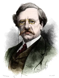 Portrait de Nils Adolf Erik (Eric) Baron Nordenskjold (Nordenskiold) (1832-1901), naturaliste et explorateur suédois. Gravure dans "Le Monde Illustré" n°1178 du 25 octobre.