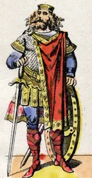 Portrait de Pharamond (ou Pharamun ou Faramund ou Paramund), roi des Francs saliens (règne entre 420-428).
