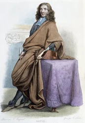 Portrait de Pierre Bayle, philosophe et écrivain français (1647-1706) - dans « Le Plutarque français », par Mennechet