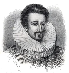 Portrait de Pierre Farnese (Pietro Farnese) (1350-1415). Il porte un col fraise. Gravure dans "Histoire des papes (...) Crimes des rois et empereurs à travers les siècles" par Maurice Lachatre