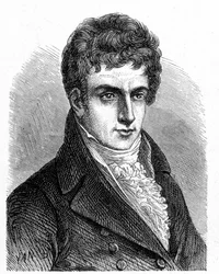 Portrait de Robert Fulton (1765 - 1815), mécanicien américain qui a construit le premier sous-marin à hélice - dans « Album de la Science; savants illustres; Grandes découvertes » 1896
