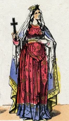 Portrait de Sainte Clotilde, reine des Francs (v. 475-545), épouse de Clovis Ier.