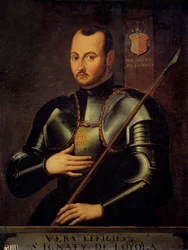 Portrait de saint Ignace de Loyola (1491-1556), fondateur de l’ordre des Jésuites. Peinture anonyme de l’école française