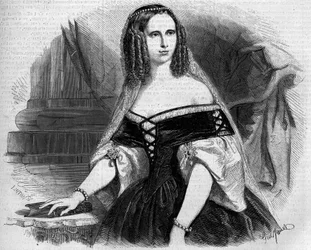 Portrait de Sophie de Wurtemberg (1818-1879), reine de Hollande. Gravure dans « Le Monde Illustré » n°53 du 17 avril 1858.