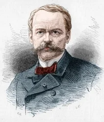 Portrait de Théodore Barrière (1823-1877), dramaturge français. Gravure dans « Le Monde Illustré » n°1071 du 20 octobre 1877