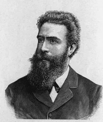 Portrait de Wilhelm Conrad Röntgen (1845 - 1923) - dans "Album de la Science; savants illustres; Grandes découvertes" 1896.
