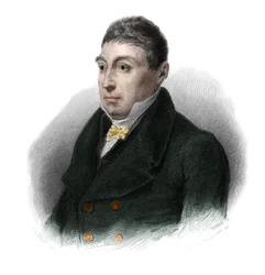 Portrait du général La Fayette (Marie Gilbert Mottier, Marquis de Lafayette) (1757-1834), aristocrate, officier militaire et homme politique français. dans "LIBRE DES SPORERS" par Louis de Cormenin Timon. 1842. Collection privée.