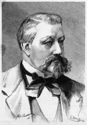 Portrait du journaliste et romancier Albéric Second décédé en 1887, dans Le Monde Illustré